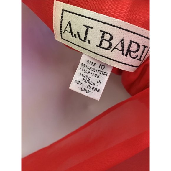 Vintage 80s A.J. Bari Red lace bodysuit blouse Leotard size 10 - Picture 7 of 7